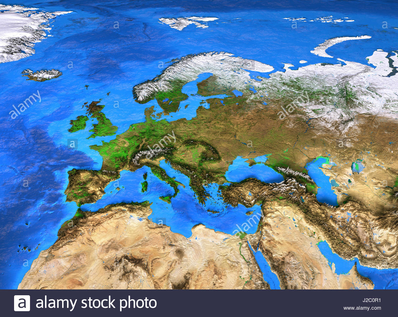 europe-map-detailed-satellite-view-of-the-earth-and-its-landforms-J2C0R1.jpg
